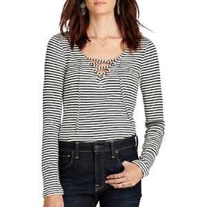 Ralph Lauren Denim & Supply Striped Black & White Long Sleeve Size Large